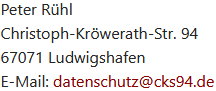 B Datenschutz Adresse