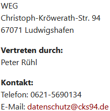 B Impressum Adresse